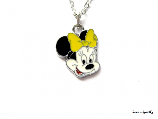 Řetízek Minnie se žlutou mašlí
