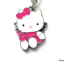 Řetízek Hello Kitty s malinovou mašlí