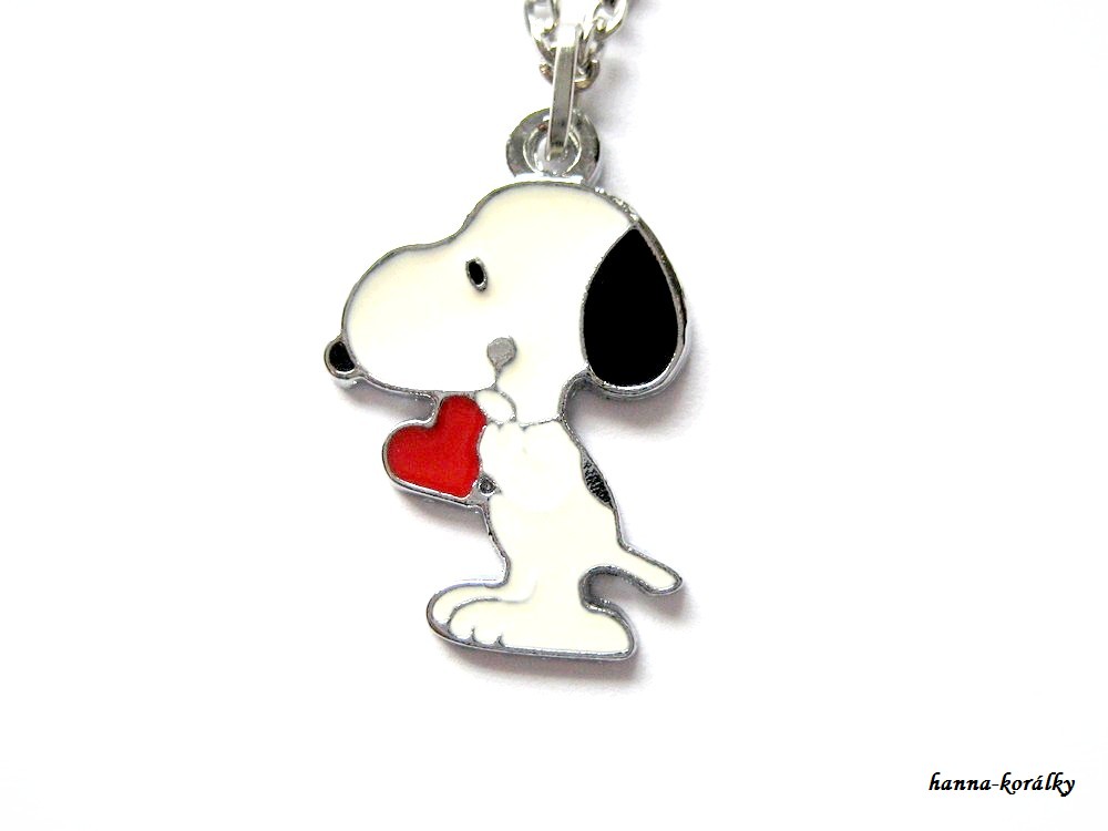 Řetízek Snoopy se srdíčkem
