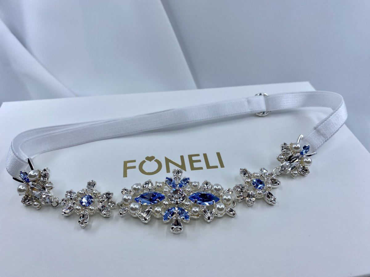 Luxusní svatební podvazek s krystaly PRECIOSA