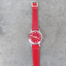 Červené dámské mechanické hodinky Prim z roku 1977
