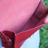 Dámská Tmavě červená kožená kabelka