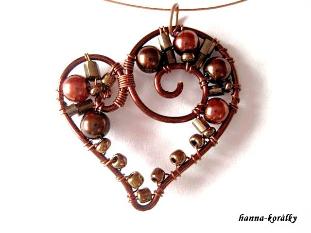 Srdce - srdíčko - náhrdelník + náušnice