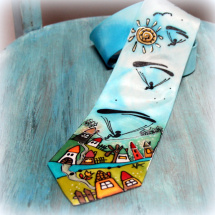 Malovaná kravata padáčková SKLADEM