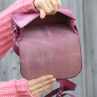 Dámská purpurová Fialová kožená kabelka