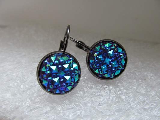 Elegantní náušnice - fialové