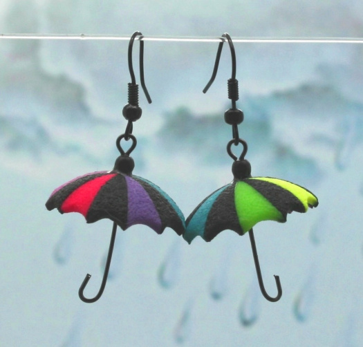 deštníky .. vzorované deštníčky do uší