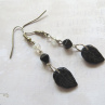Náušnice s černými lístky   (NA7444)
