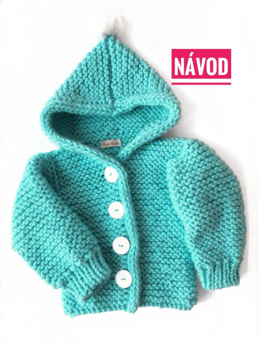 Návod na dětský pletený kabátek s kapucí 