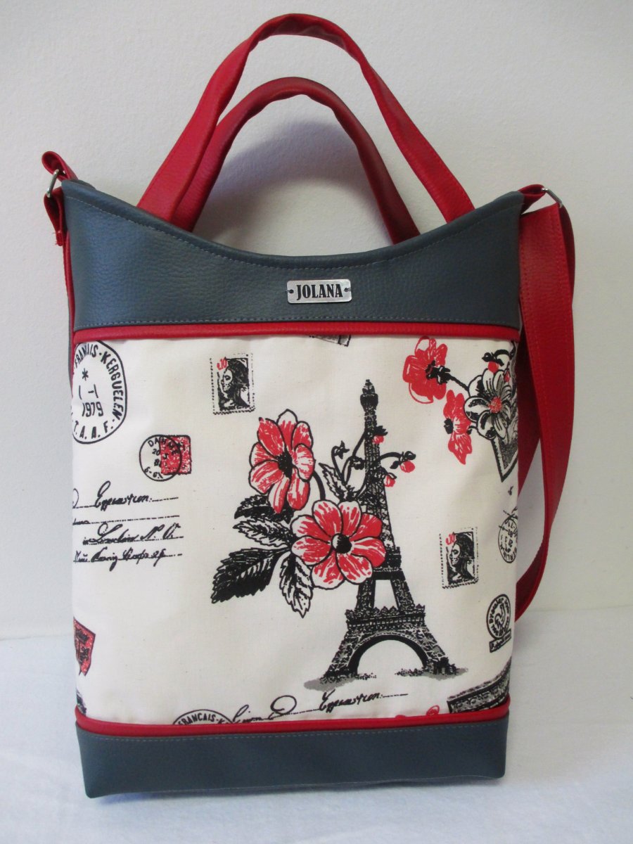 Kabelka Paříž s červenou