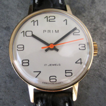 Náramkové hodinky PRIM z roku 1981 pozlacené