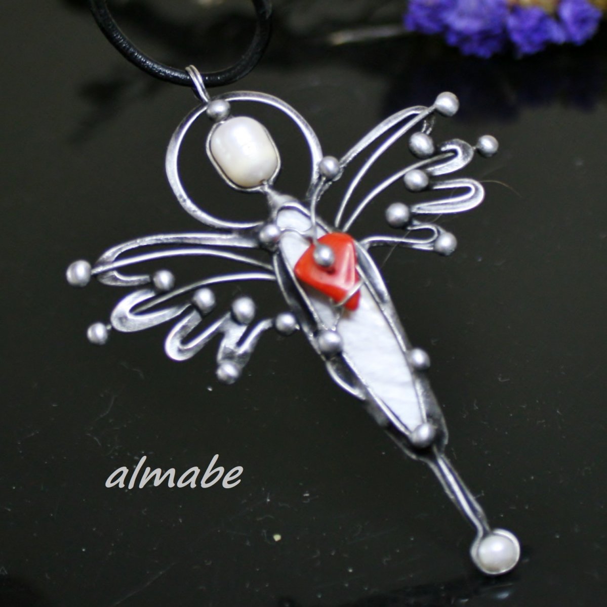 Andělíček strážníček - perleť a perla 