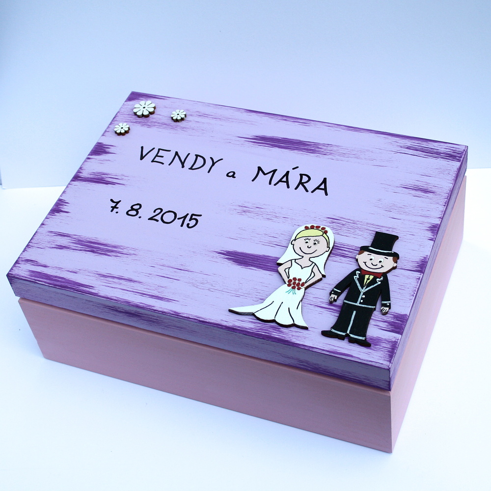 Svatební krabice s novomanželi