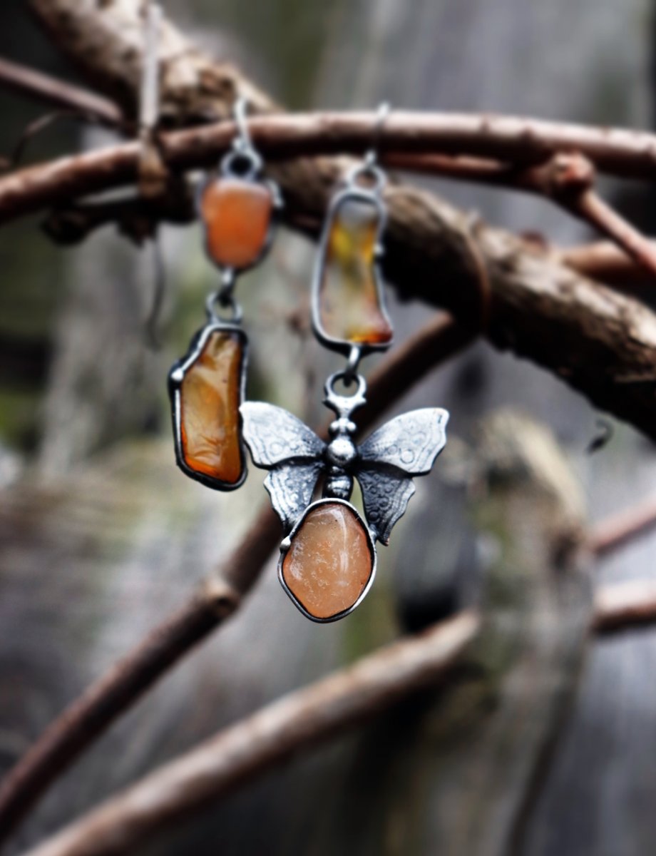 Náušnice - butterfly in the sun