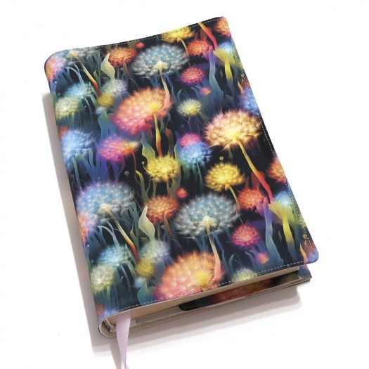 BAREVNÉ PAMPELIŠKY  -  nastavitelný obal na knihu