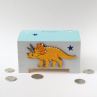 Pokladnička s dinosaurem - nápis na přání