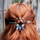 Spona do vlasů s jehlicí - Motýl čaroit