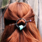 Spona do vlasů s jehlicí - Amazonit