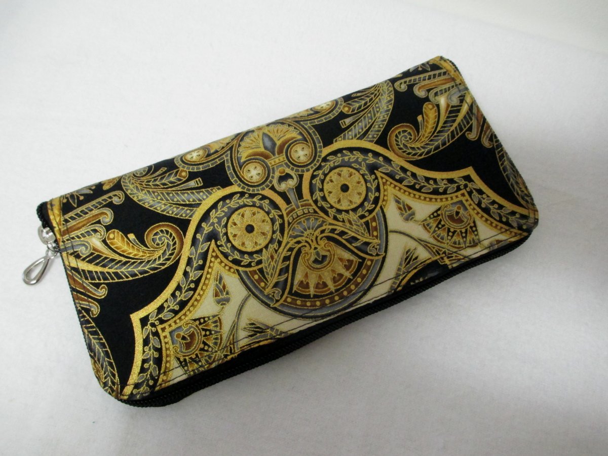 Peněženka zipová zlatá