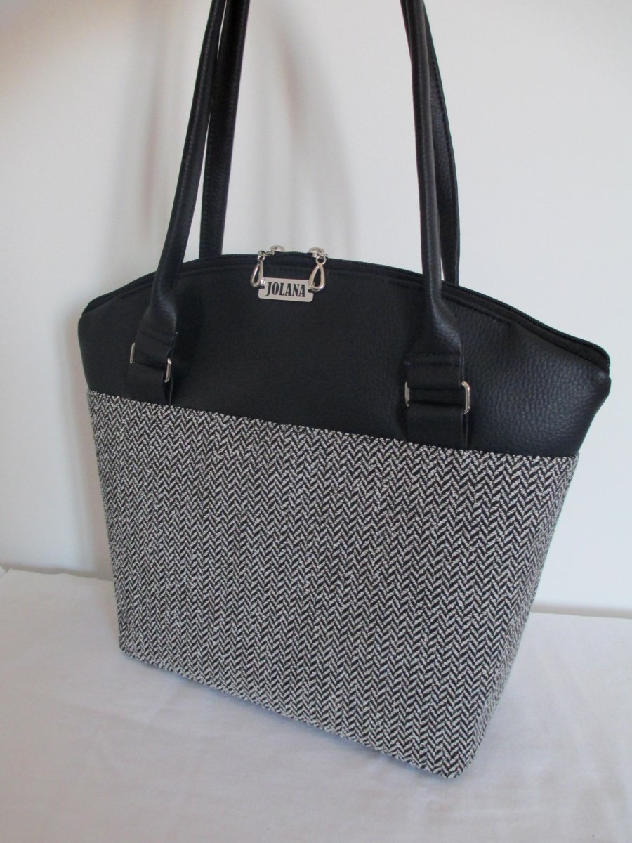 Kabelka šedá s černou