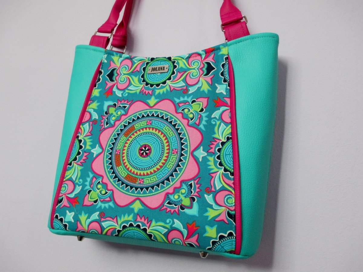 Kabelka tyrkys s růřovou