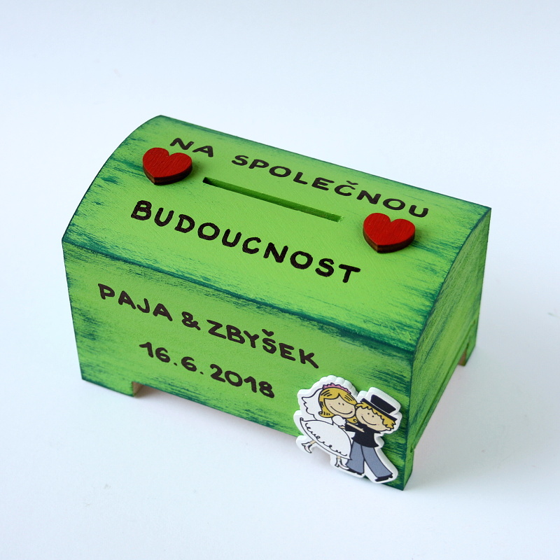 Svatební pokladnička - nápisy na přání