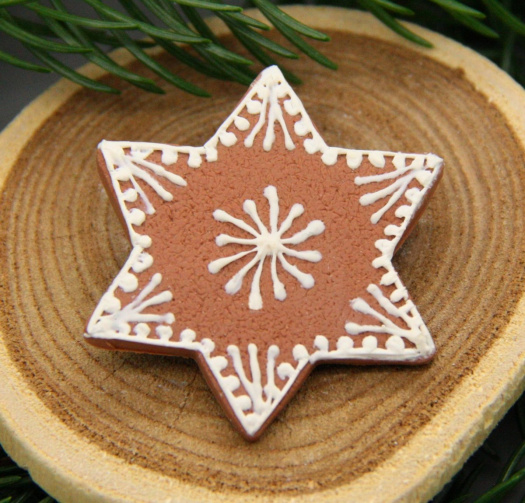 perníková hvězdička .. brož 4 cm