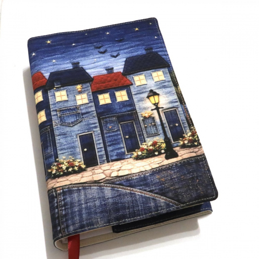 DŽÍNOVÉ DOMEČKY -  obal na knihu