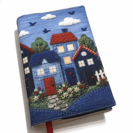 DŽÍNOVÉ DOMEČKY -  obal na knihu