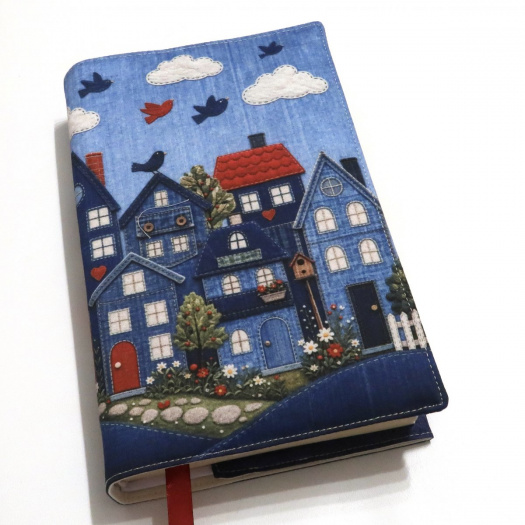 DŽÍNOVÉ DOMEČKY -  obal na knihu