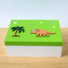 Dřevěná krabice s dinosaurem