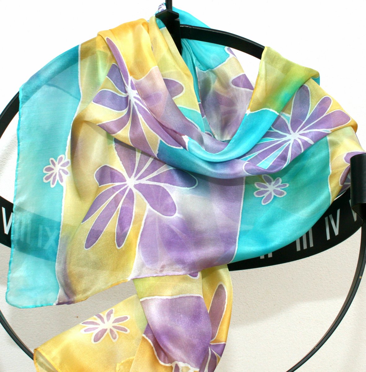 Hedvábná šála: Kvítky fialové