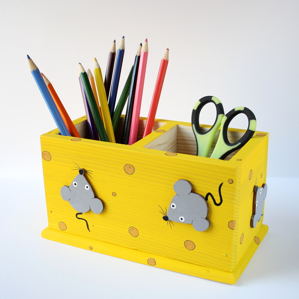 Dvojitý tužkovník s myškami