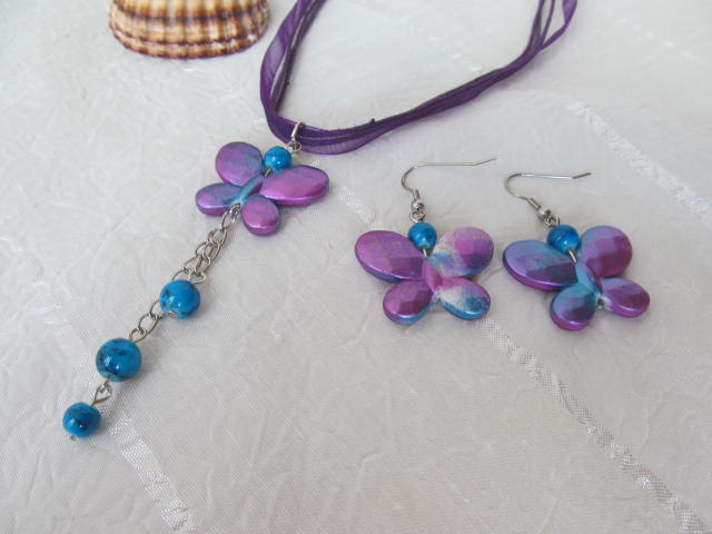 Fialovotyrkysový motýlek - souprava