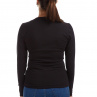 Bavlněné tričko- CELIN / černá + koženkový lem