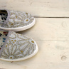 Malované botky heřmánkové - LNĚNÉ vel.35-40
