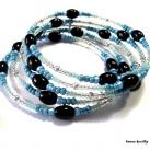 Modrý náramek + náušnice