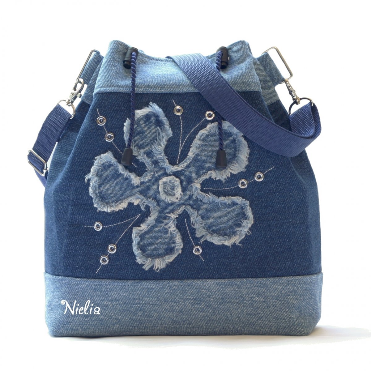 Kabelka - S džínovou květinou