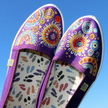 Malované botky s mandalkami - fialová vel. 35-40
