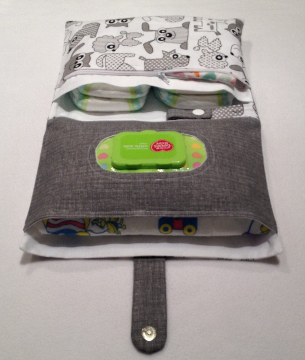 Plenkovník 4 v 1 - pejsci a šedá, 4 kapsy