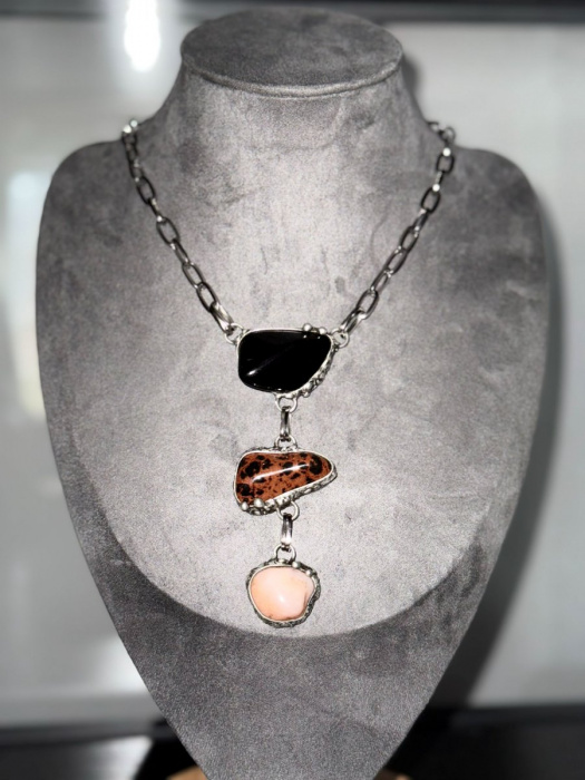 OBSIDIÁN TRIO náhrdelník