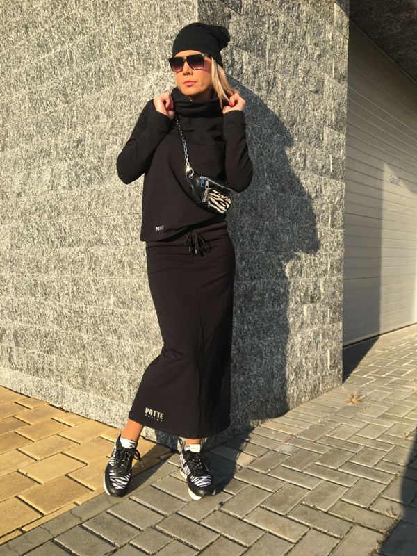 Dámská exkluzivní tepláková sukně Patte Black 