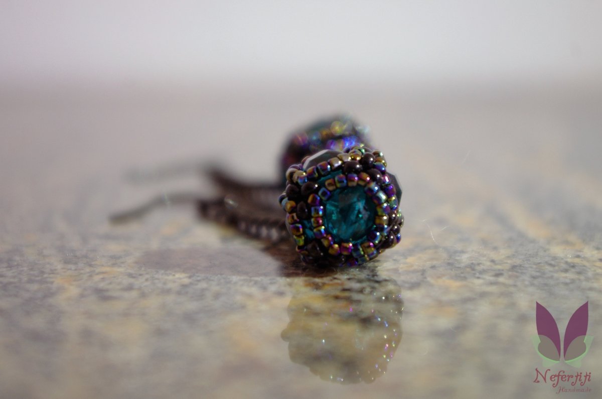 Náušnice černo- zelené hrozny