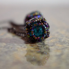 Náušnice černo- zelené hrozny