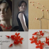 Variabilní náhrdelník červené květy