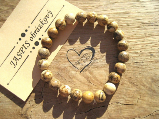 Náramek Jaspis obrázkový 8mm