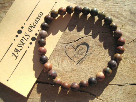Náramek Jaspis Picasso hnědý 6mm