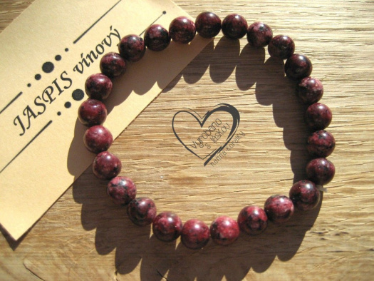 Náramek Jaspis vínový červený 8mm