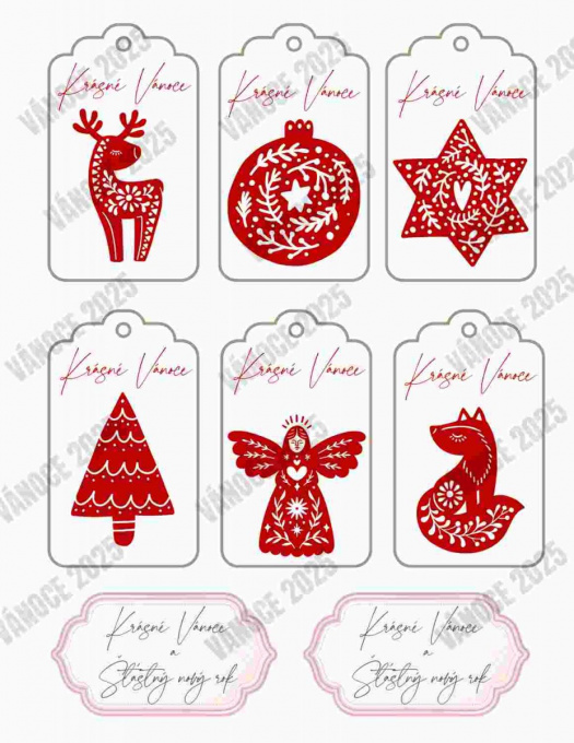 Vánoční jmenovky ke stažení v PDF