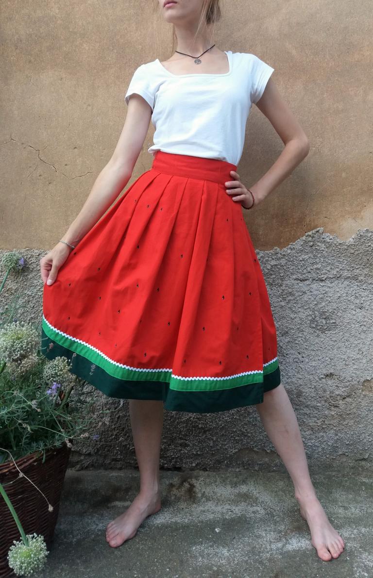 ORIGINÁLNÍ MELOUNOVÁ, ZAVINOVACÍ SUKNĚ